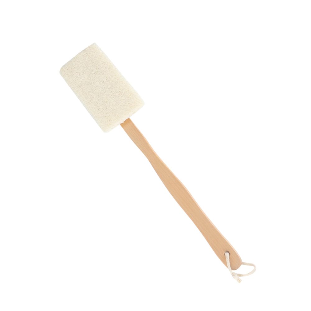 Natural Loofah Body Brush with Wooden Handle for Exfoliation