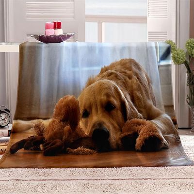 KQYLBM Plush Fleece Dog Blanket, 130 x 150 cm, Winter Cozy Sofa Throw