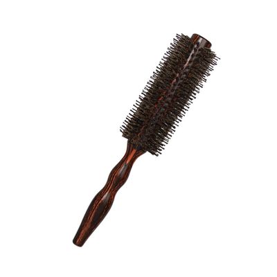 FOMIYES Hair Styling Comb with Rolling Function, Wood and Nylon Bristle Curling Brush for Scalp Massage