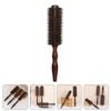 FOMIYES Hair Styling Comb with Rolling Function, Wood and Nylon Bristle Curling Brush for Scalp Massage view 2