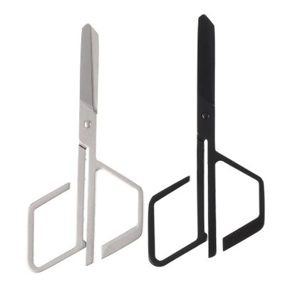 TOVINANNA 2-Piece Stainless Steel Nose Hair Scissors, Manual Trimmer for Precise Nose and Facial Hair Trimming, Easy to Clean