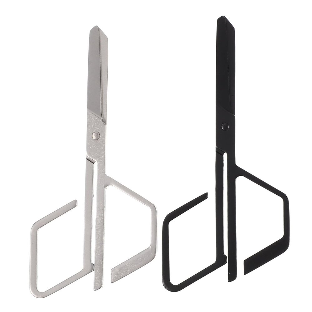 TOVINANNA 2-Piece Stainless Steel Nose Hair Scissors, Manual Trimmer for Precise Nose and Facial Hair Trimming, Easy to Clean