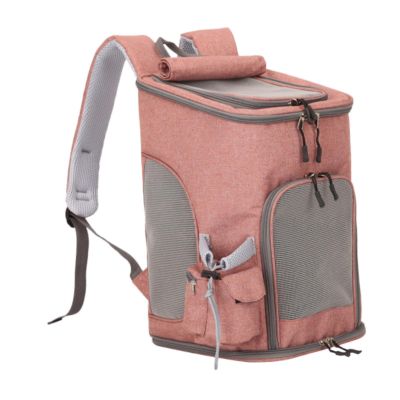 Foldable Ventilated Pet Carrier Backpack for Cats and Small Dogs, Orange