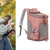 Foldable Ventilated Pet Carrier Backpack for Cats and Small Dogs, Orange view 4