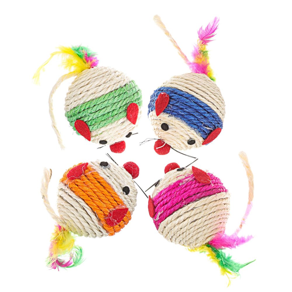 Happyyami 4-Piece Cat Toys, Interactive Mouse Toys for Indoor Cats and Kittens