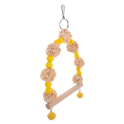 Happyyami Parrot Cage Wooden Swing
