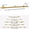 Wrought-Iron Handrail for Stairways, Gold-Colored Metal, Wall-Mounted, 240 cm Long view 2