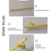 Wrought-Iron Handrail for Stairways, Gold-Colored Metal, Wall-Mounted, 240 cm Long view 3