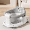 Baby Bath Seat, Non-Slip Sit-Up Bath Chair, Gray view 3