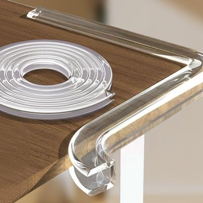 YCYHZC 2 m U-Shaped Clear Edge Guard, Self-Adhesive Bumper Strip for Furniture, Fireplaces and Tables (14–15 mm)