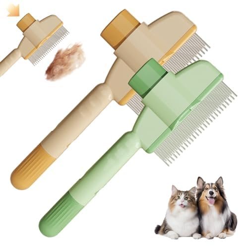 Pet Hair Removal and Flea Comb with Release Button