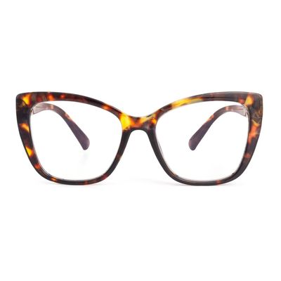 SKYWAY Oversized Reading Glasses for Women, Square Cat-Eye Blue-Light-Blocking Computer Glasses, Tortoiseshell, 1.0