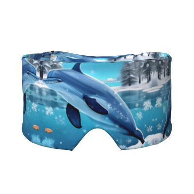 Winter the Dolphin Adjustable Sleep Eye Mask and Ear Warmers, Solid Color, Side-Sleep Headband (68.1 x 10.9 cm)