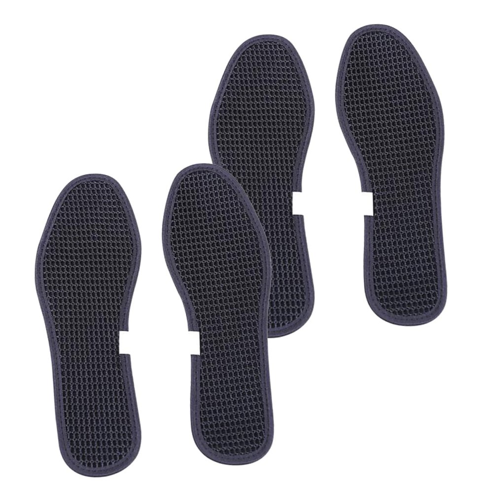 FOMIYES Black Bamboo Charcoal Insoles, 2 Pairs, Size 45