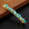 3-Pc. Elegant Natural Crystal Hair Clips for Women, Blue-Green view 2