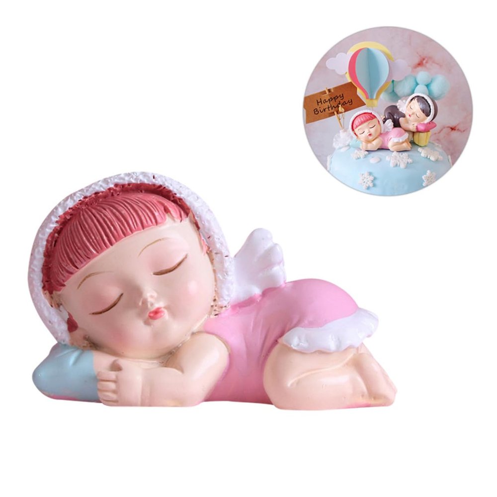Alipis Sleeping Resin Cake Ornaments, Guardian Spirit for Birthday Cakes