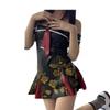 GAYLOP Latex Cosplay Japanese Anime Uniform Boat-Neck Dress, Customizable Size, Black, XL view 2
