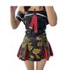 GAYLOP Latex Cosplay Japanese Anime Uniform Boat-Neck Dress, Customizable Size, Black, XL view 3