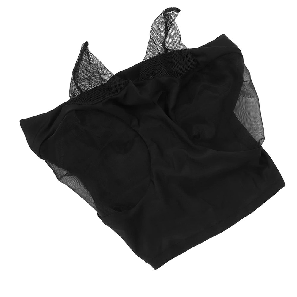 Horse Mesh Fly Mask with Ear Protection for the Stable, Black