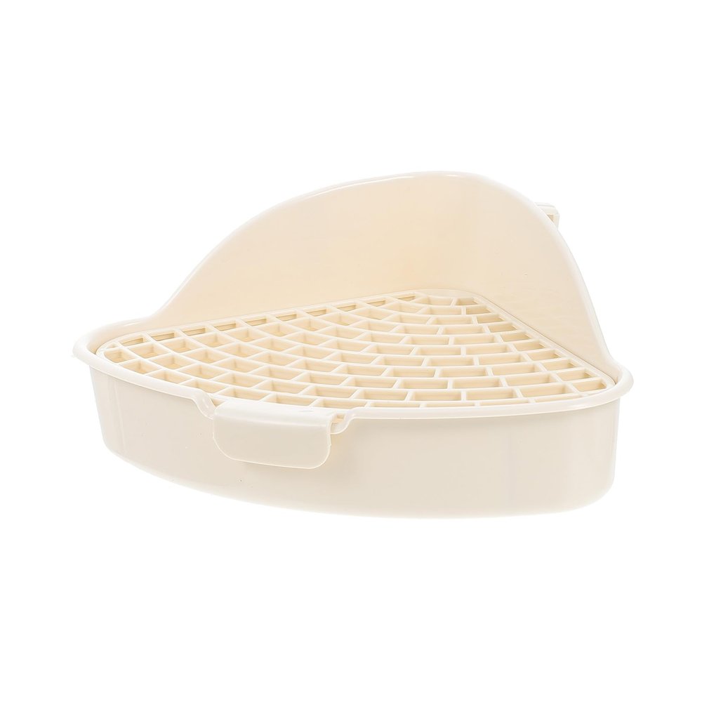 HAPINARY Corner Toilet for Small Animals, PP Plastic, Double-Layer Design, Easy to Clean, Hook-Mounted