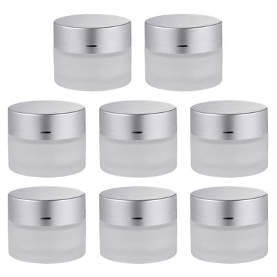 minkissy 8-Pack 10 g Refillable Glass Cream Jars with Lids and Inner Inserts