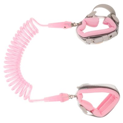 Baby Anti-Lost Harness with Stainless Steel Cable, Pink, PU/PVC