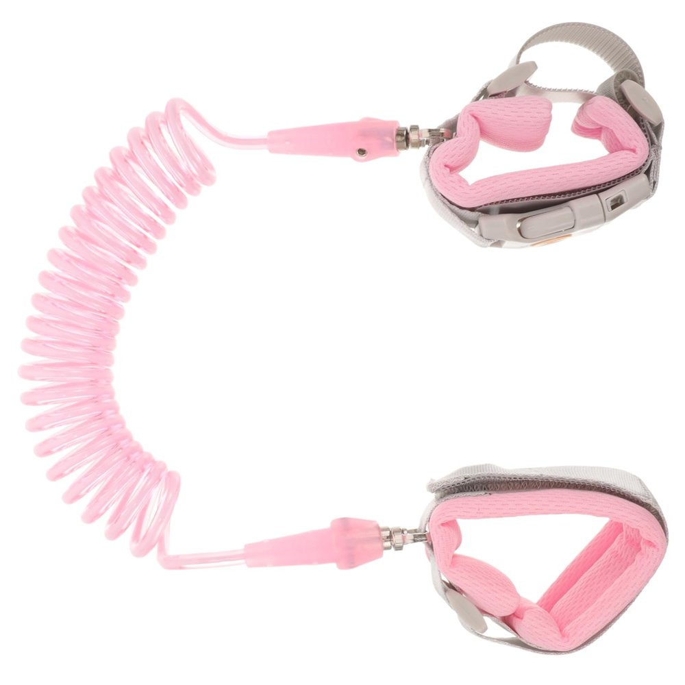 Baby Anti-Lost Harness with Stainless Steel Cable, Pink, PU/PVC