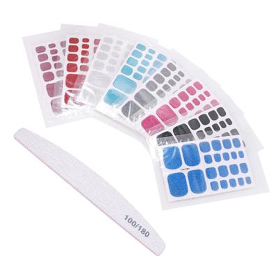 Ipetboom Glitter Toenail Stickers, 8 Sheets with Nail File