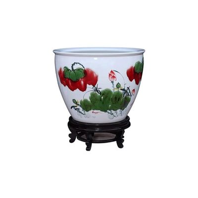 Chinese Hand-Painted Ceramic Aquarium for Living Room