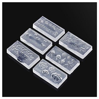 NKBSDKM 6-Piece Silicone 3D Nail Art Molds for DIY Decorations
