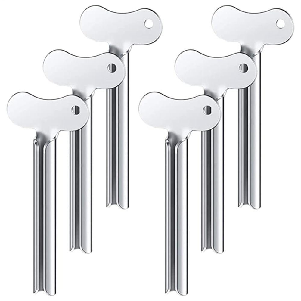 Okeeyseda 6-Piece Stainless Steel Toothpaste Tube Squeezers, Metal Key Tube Squeezer for Cosmetic Tubes