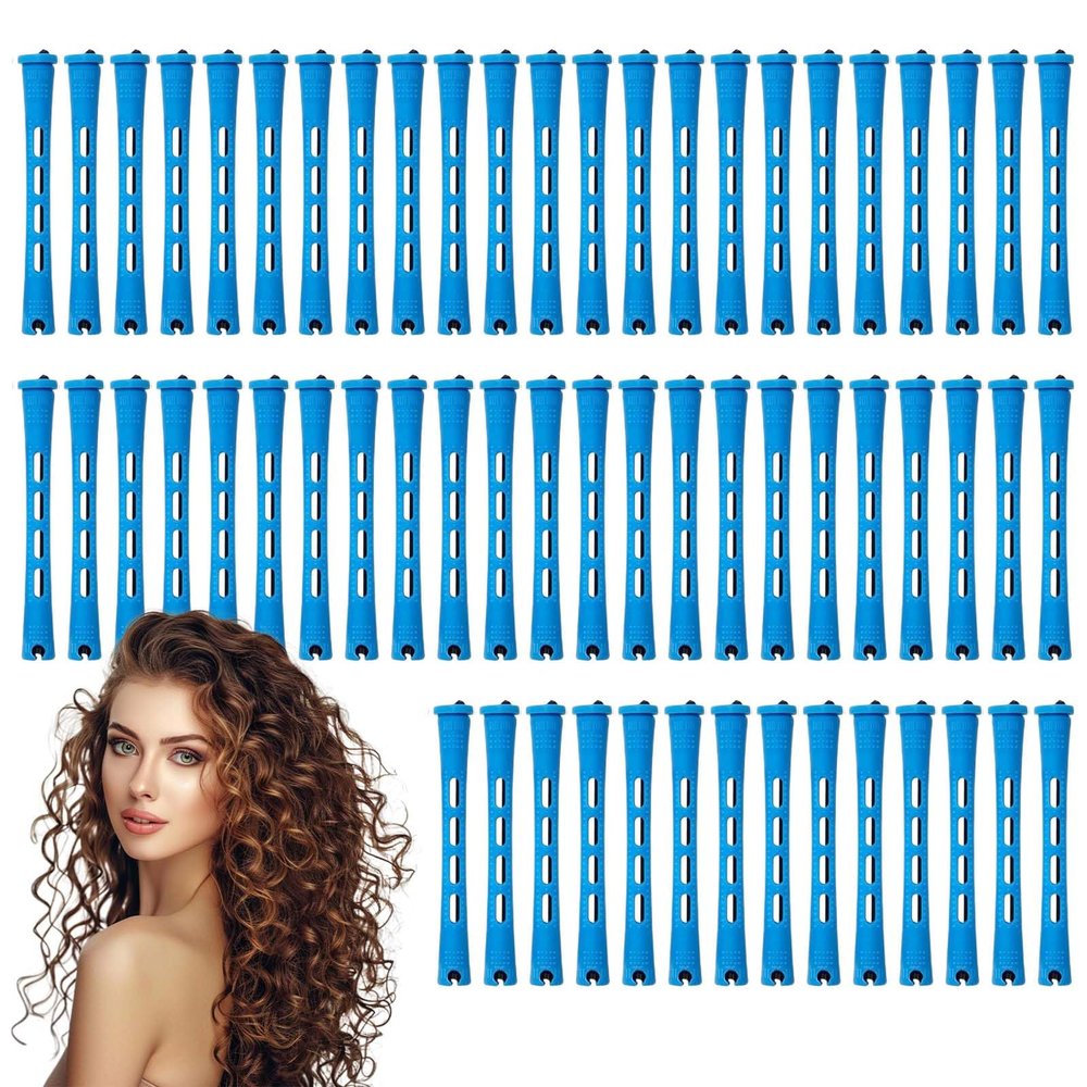 60 Blue Cold Wave Rods for Perms and Curls