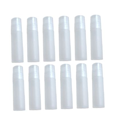 Healeved 100-Pack 5 mL White Plastic PP Roller Bottles for Essential Oils and Travel