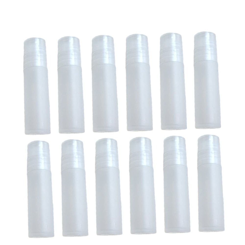 Healeved 100-Pack 5 mL White Plastic PP Roller Bottles for Essential Oils and Travel