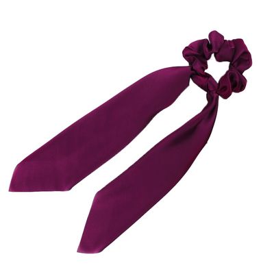 Blausky 2-Pack Satin Bow Hair Ties with Long Tails, Burgundy