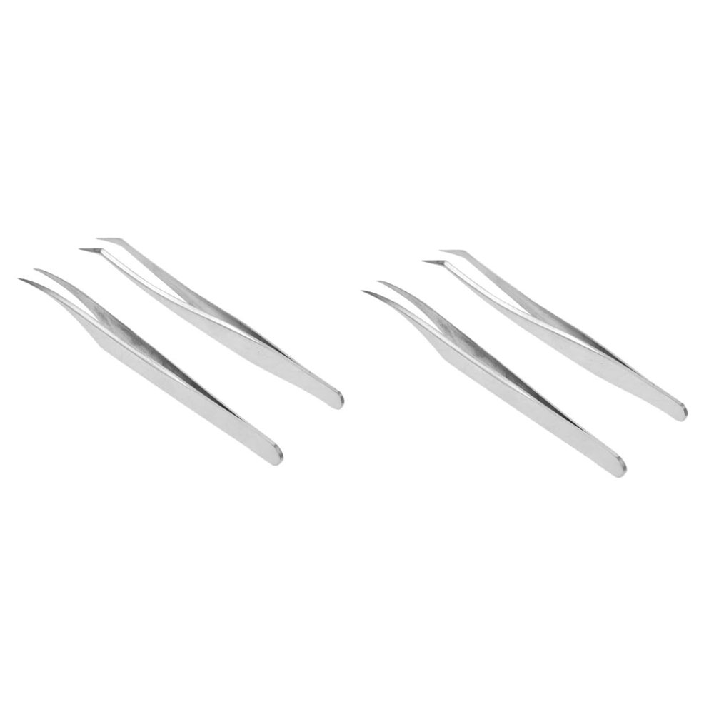 TOVINANNA 4-Piece Stainless Steel Eyelash Extension Tweezers
