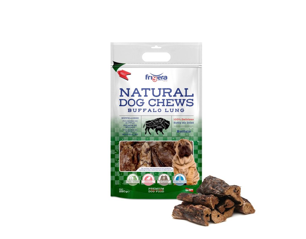 Frigera Bison Lung 250g - Natural, Protein-Rich Dog Treats, Gluten- and Grain-Free
