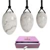 3-Piece Natural Jade Egg Set with Large-End Perforation, Yoni Egg Massagers and Kegel Exercisers – 3-Piece 03 view 2