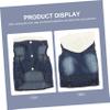 Happyyami Dog Vest Denim Jacket with Knit Hat L White view 3