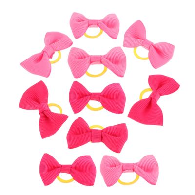 16 Fabric Hair Bow Elastics for Dogs and Cats