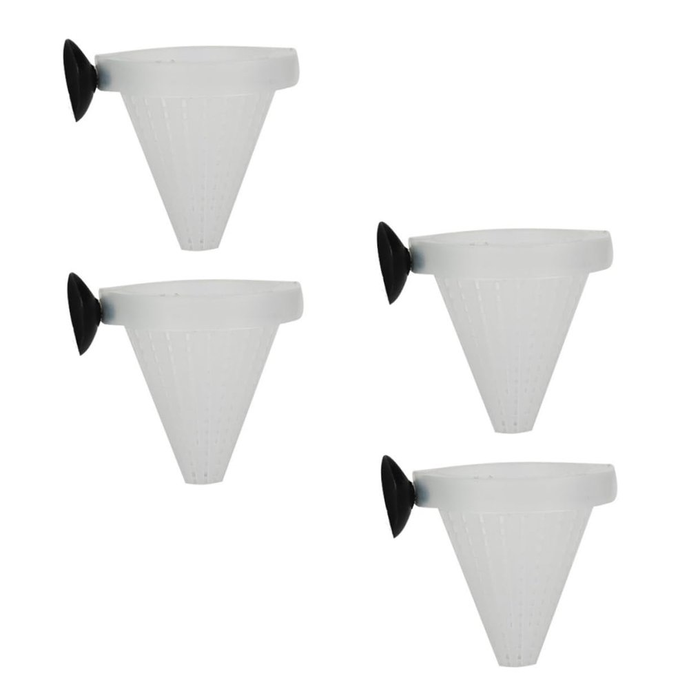 HAPINARY 4-Piece Fish Feeder Cups with Suction Cups
