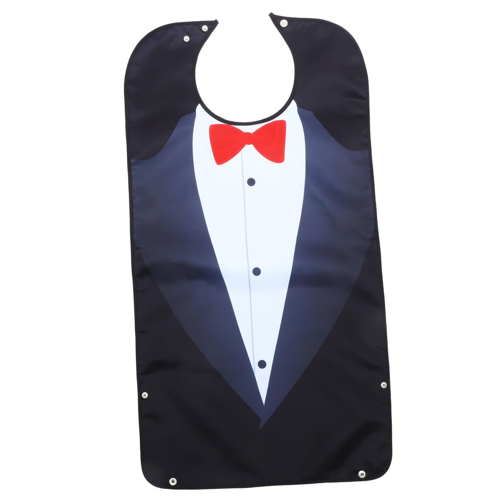 Reusable Polyester Bib with Suit Pattern for Seniors