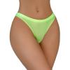 Women's Sexy Satin-Look Sheer Low-Rise Panties, Green, L view 1