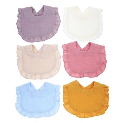 ibasenice 6-Pack Cotton Bibs for Babies and Toddlers