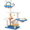 GYMAX 124 cm Space-Themed 7-Tier Cat Tree with UFO Perch view 1