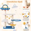 GYMAX 124 cm Space-Themed 7-Tier Cat Tree with UFO Perch view 3