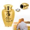 AIWENXI Gold Pet Cremation Urn for Dogs and Cats, Paw Print Heart view 3