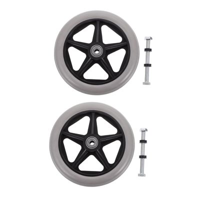 HAPINARY 2-Pack Universal Front Wheels for Wheelchairs, Alloy and ABS, Quiet