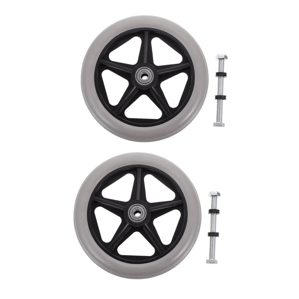 HAPINARY 2-Pack Universal Front Wheels for Wheelchairs, Alloy and ABS, Quiet