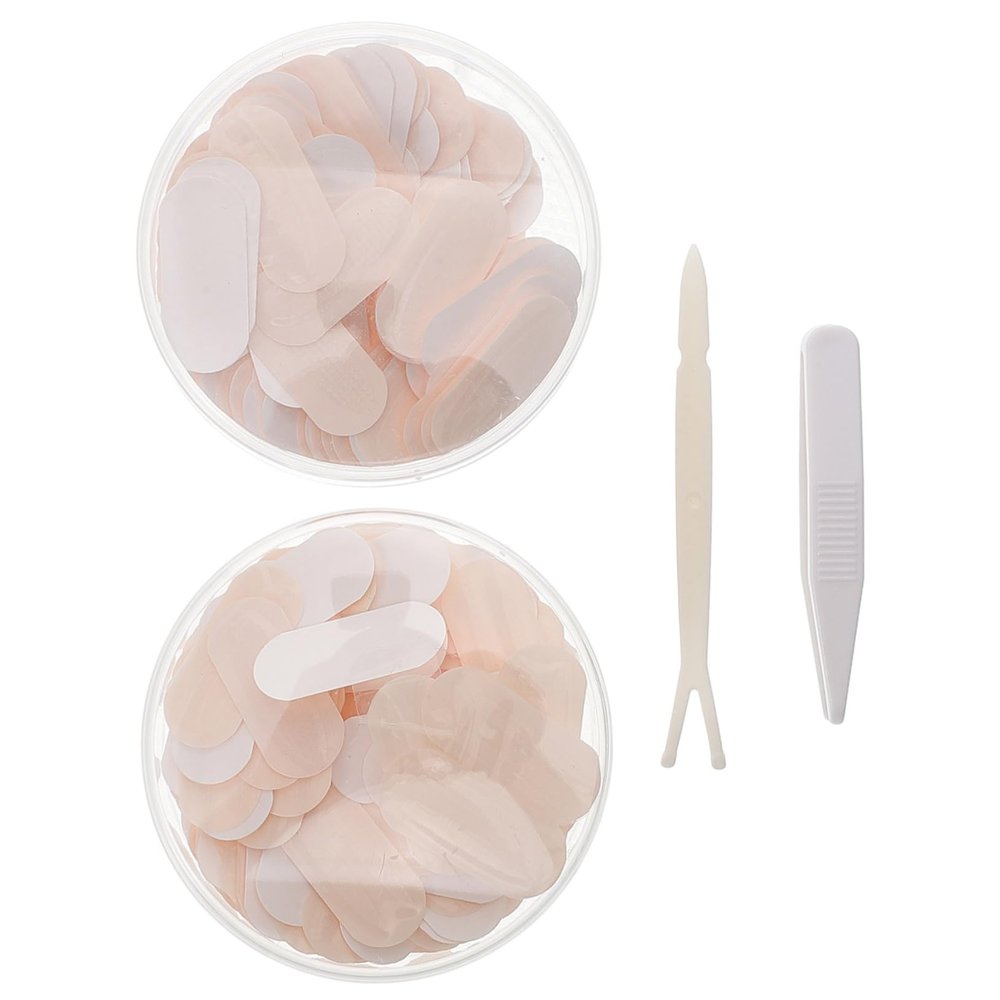 TOVINANNA Invisible Double Eyelid Stickers, 2 Boxes with 600 Self-Adhesive Polyester Eye Pads for Hooded Eyelids and Eyelid Lifting